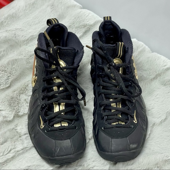 Nike Foamposite Pro Gold Black Big Kid Shoes 4Y (Missing Insoles) - Picture 3 of 5